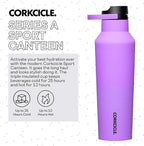Corkcicle Sport Canteen Insulated Tumbler, Varsity Purple, 20 oz – Reusable Water Bottle Keeps Beverages Cold for 25 Hours & Hot 12 Hours