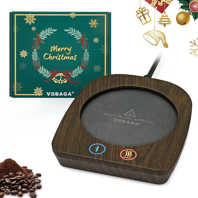 VOBAGA Coffee Warmer & Mug Warmer for Home Office Home Desk Use, Electric Cup Warmer with 3 Temperature Settings for Tea, Milk, Cocoa with Auto Shut Off After 4 Hours, Coffee Gift