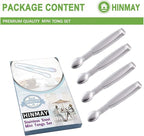 5" Mini Serving Tongs Set, Tiny Stainless Steel Small Tongs for Appetizers, Tea Party, Coffee Bar, Desserts, Set of 4