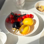 16-Piece Bone China Dinnerware Set for 4, White embossed dinnerware set, Plates and Bowls with Textured Design, Microwave Dishwasher Safe