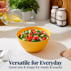 US Acrylic Wheat Straw Unbreakable 28 oz. Stackable Cereal Bowls for Snacks & Ice Cream in Assorted Colors (Set of 8) 6-inch Reusable, BPA-Free, Dishwasher Safe Dinnerware, Made in USA