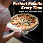 Tobeelec 4 Pcs Aluminum Pizza Screen Set, Alloy Seamless Pizza Screen, Non Stick Aluminum Mesh Baking Tray for Oven, Seamless, Rust-Free, Durable Baking Trays for Crispy Crus(8/10/12/14 Inch)