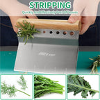 ALLTOP Dough Bench Scraper/Cutter/Chopper Stainless Steel Blade with Herb Stripper,Multipurpose Kitchen Pastry Tool with Scale Ruler - Leaf Remover - 1 Pack