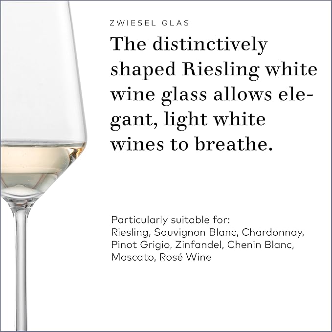 ZWIESEL GLAS Pure Riesling White Wine Glass (Set of 6), Wine Glasses for White Wine, Dishwasher-Safe Tritan Crystal Glasses, Made in Germany (10 Ounce)