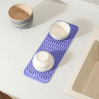 Silicone Dish Drying Mat for Multiple Usage,Easy clean,Eco-friendly,Heat-resistant Silicone Mat for Kitchen Counter,Sink,Bar,Bottle,or Cup Light Purple M 17 inches x 6 inches