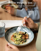 48 Pieces Retro Silverware Set for 8, Food-Grade Stainless Steel Cutlery Flatware Set with Forks Spoons Knives Set, Mirror Polished Tableware Eating Utensils Set,Dishwasher Safe