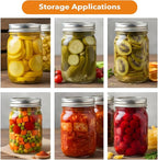 48 Pieces Canning Rings, 70MM Silver Split-Type Rustproof Tinplate Metal Canning Rings for Mason Jar, Reusable Leak Proof Replacement