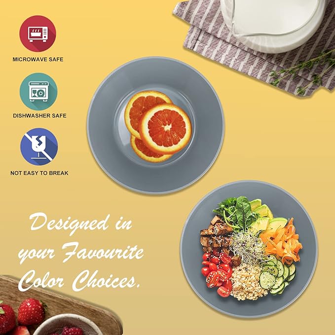 Wheat Straw Bowl Sets,6 PCS Unbreakable Cereal Bowl 50 OZ,Microwave and Dishwasher Safe Bowls,Super Big Bowl Sets BPA Free Bowl for Serving Cereal,Oatmeal and Salad (Pure Gray)