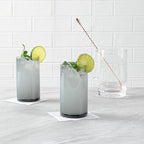 Restaurantware-Vetri 16 Ounce Tall Drinking Glasses, 24 Dishwashable Beverage Glasses - No-Lead, Elegant, Gray Glass Tumblers, Ideal For Water, Juice Beer, Cocktails, Liquor, Iced Tea, And More