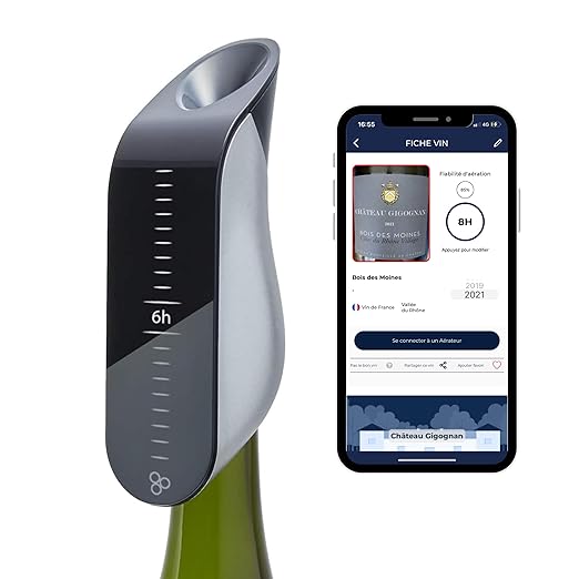 Electric Wine Aerator Aveine - Precise and Instant Aeration for Enhanced Wine Tasting - Innovative French Technology - Free Smart App