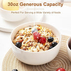 Jassceram Ceramic Soup Bowls Set of 4, 30 Oz Salad Bowls for Kitchen, White Serving Bowl for Cereal, Oatmeal, Fruit, Suitable for Kitchen or Dining - Dishwasher & Microwave Safe, 6 Inch, White