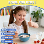 Wheat Straw Bowls, 26 OZ Cereal Bowls Set of 6, Unbreakable Salad and Soup Bowls for Kitchen, Microwave & Dishwasher Safe Bowl Set, Plastic Camping Bowl - Multi