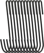 12-Pack 4.2 Inches Black Antistatic coating Steel S hook Cookware Universal Pot Rack Hooks Sturdy Hanging Hooks - Multiple uses for Kitchenware, Pots, Utensils, Plants, Towels
