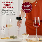 Gusto Nostro Crystal Wine Glasses Set of 4, 13.5 Oz Long Stem Modern Wine Glasses for White and Red Wine, Dishwasher Safe, Fancy, Elegant, Large and Tall Wine Glass for Wedding Christmas Anniversary