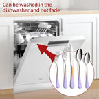Colorful Silverware Set 20 Piece 18/0 Stainless Steel Flatware Purple and Orange Handle Cutlery Set Service for 4 Fork Knife Spoon Set Mirror Finish Dishwasher Safe