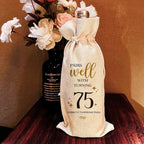1951 Limited Edition Wine Glass, 75th Birthday Gifts for Women,75th Birthday Aged to Perfection, 75th Birthday Presents for Mom 75th Birthday Party, 1 Pack Reusable Burlap Wine Bag-126