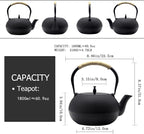Big Cast Iron Teapot, Japanese Tetsubin Tea Kettle for Stovetop Safe, Cast Iron Tea Pot with Stainless Steel Infuser for Loose Tea and Enameled Interior(1800ml/60.9oz)