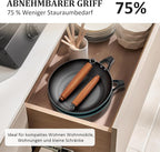 YUTANN Nonstick Frying Pan 12 inch, Ceramic Cast Iron Skillet, Lightweight Pre-seasoned Cast Iron Pan with Detachable Handle, Dishwasher & Oven Safe, Free of PFAS and PFOA