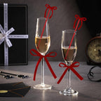 30 Pcs 6 Inch Bow Drink Stirrers, Bow Stir Sticks Coffee Stirrers Reusable Plastic Swizzle Sticks for Wedding Birthday Bridal Cocktail Decorations Supplies(Red)