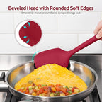 Silicone Kitchen Cooking Utensil Set: U-Taste High Heat Resistant 13.6in Long Kitchen Gadgets, BPA Free Non Stick Rubber Cook Accessories For Stir Frying, Serving, Basting, Mixing (5 Pieces, Red)