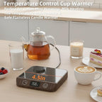 Coffee Mug Warmer, 20W Fast Heating & Constant Temperature Control, 6-Temp Settings, 1-12H Timer, Candle Warmer, Compatible with Various Cups for Coffee, Tea, Milk (Wood)
