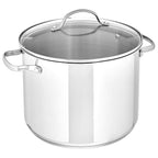 Amazon Basics Stainless Steel Stock Pot with Lid, 8 Quart, Even Heating, Easy to Clean, Silver