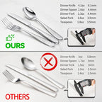 Hammered Silverware Set, 40-Piece Heavy Duty Stainless Steel Flatware Sets for 8, Food-Grade Cutlery Set for Home Restaurant, Mirror Polished, Dishwasher Safe