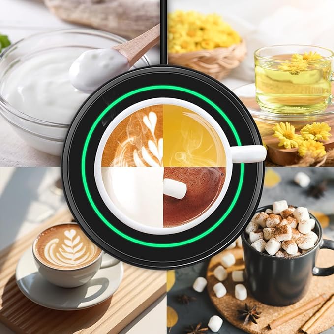 Coffee Mug Warmer with Automatic Gravity Switch,Electric Beverage Warmers for Office Home Desk Use, Smart Cup Warmer Thermostat Coaster Apply to Hot Coffee,Tea Espresso Milk Candle Wax On/Off