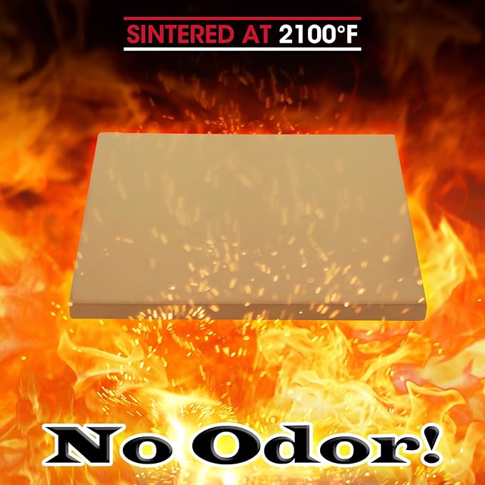 Unicook Pizza Stone 15 Inch, Premium Baking Stone for Oven Grill, Square Cordierite Bread Pizza Pan, Thermal Shock Resistant, Includes Scraper