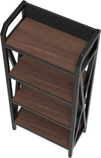 KEIKI 4-Tier Kitchen Bakers Rack with Storage, 55'' Bookcase Shelf Adjustable Shelves Freestanding, Microwave Stand, Bakers Rack for Kitchen, Garage, Pantry, Bathroom