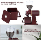 YaeMarine Professional Electric Coffee Grinder Coffee Bean Powder Grinding Machine Coffee Grinder Mill Grinder Thickness Adjustable (Red)