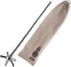 Piña Barware Swizzle Stick Stirrer - Stainless Steel with Handmade Wood-Grain Finish (Regular Width, One Swizzle Stick)