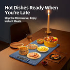 Food Warming Mat Electric Heating Tray for Buffets and Parties 3 Adjustable Temperature Settings from 40 to104 Degrees Fast Heating in 10 Seconds Child Safety Lock Easy to Clean (Blue)