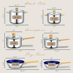 Concord 10 Piece Stainless Steel Cookware Set, includes Saucepans, Stock Pots and Pans/Skillets