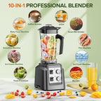 Blenders for Kitchen, Smoothie Blender with Timer - Countertop Blenders with 68oz Dishwasher-Safe Pitcher, Ice Crushing & Frozen Fruit, BPA Free