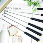6 Pcs Fondue Forks With Handle,Fruit Fork Set,Color Fondue Sticks Set For Grill Cake Chocolate Meat Fruits Cheese Fountain Roast Marshmallows Dessert