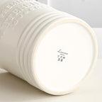 LOVECASA Vintage Utensil Holder for Kitchen Countertop, 7.2” Large Ceramic Utensil Crock for Home Décor, Farmhouse Utensil Vase for Housewarming, Wedding, Birthday Gift - Cream White
