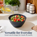 US Acrylic Wheat Straw Unbreakable 28 oz. Stackable Cereal Bowls for Snacks & Ice Cream in Grey (Set of 8) 6-inch Reusable, BPA-Free, Dishwasher Safe Dinnerware, Made in USA