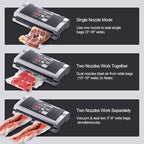 MAGIC SEAL 16-Inch Nozzle Vacuum Sealer for Food Storage - Works with Mylar & Smooth/Non-Textured Bags, No Textured Bags Needed, 250W, 8mm Extra-Wide Seal, 2X Suction Pump - MS180