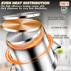 Large Stock Pot - 20Qt Brushed Stainless Steel Stock Pot With Lid - Heavy Duty Induction Commercial Grade Stockpots for Soup, Stew, Oven, Gas, Ceramic, and Dishwasher Safe