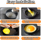 4 Pack Egg Ring Compatible with Blackstone Griddle, 3.5" Egg Rings with Silicone Handle, Round Nonstick Metal Eggs Molds for Frying Eggs, Portable Grill Accessories for Breakfast Omelette Sandwich