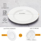Melamine Dinner Plates Melamine Salad Plates 8 inch Round White Plates Set of 6,PYW-8-06
