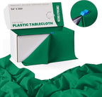 Exquisite Party Solids 54 Inch X 300 Feet Emerald Green Plastic Table Cover Roll in A Cut - to - Size Box with Convenient Slide Cutter. Cuts Up to 36 Rectangle 8 Feet Plastic Disposable Tablecloths