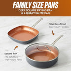 GOTHAM STEEL 20 Pc Ceramic Cookware Set, Copper Pots and Pans Set Non Stick with Bakeware, Cooking Utensils, and Steamer, Oven and Dishwasher Safe