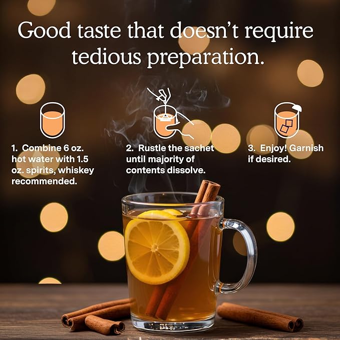 SAYSO Hot Toddy Cocktail Tea Bags - Infuses with Cold Water, Premium Craft with Honey, Cinnamon, Crystallized Lemon & Clove | Organic, Certified Gluten-free, Non-GMO| 35 calories, 8g sugar - 8 count