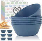 Homienly Wheat Straw Bowls - 36 Oz Soup Bowl Set 6 Unbreakable Dinnerware, Microwave and Dishwasher Safe Bowls, Alternative to Plastic Bowl Reusable, Bowls for Kitchen, Soup, Dinner, Pho(Navy Blue)