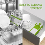 SupMaKin Upgrade Safe Mandoline Slicer, Vegetable Chopper, Potato Slicer 4 Modes Adjustable Thickness Food Cutter, Kitchen Chopping Artifact (6 in 1 Green)