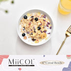 Miicol 6 Inch Ceramic Cereal Bowl, 20 oz White Small Bowls Set of 4, Tableware Suitable for Soup and Rice, Microwave and Dishwasher Safe