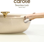 CAROTE 23PCS Pots and Pans set Non Stick, Ceramic Cookware Set, RV Kitchen Cooking Set Removable Handles, Oven Safe, Induction Coolware, Non-toxic Kitchen Cooking Set, PFAS and PFOA Free