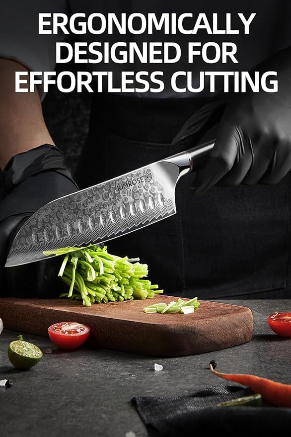 KIMROSE Damascus Knife Set - 3PCS - High-Carbon 10Cr15CoMoV Alloy Steel - Professional Chef Knife - G10 Handle - Razor Sharp Kitchen Knives - Magnetic Sheath - Gift Box